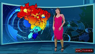 La présentatrice météo du journal : la bombe de la télé se fait baiser en studio.